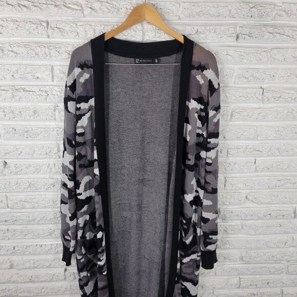 New York Co Womens Sweater 2XL Plus Cardigan Open Pockets Gray SWE1E - Picture 4 of 9